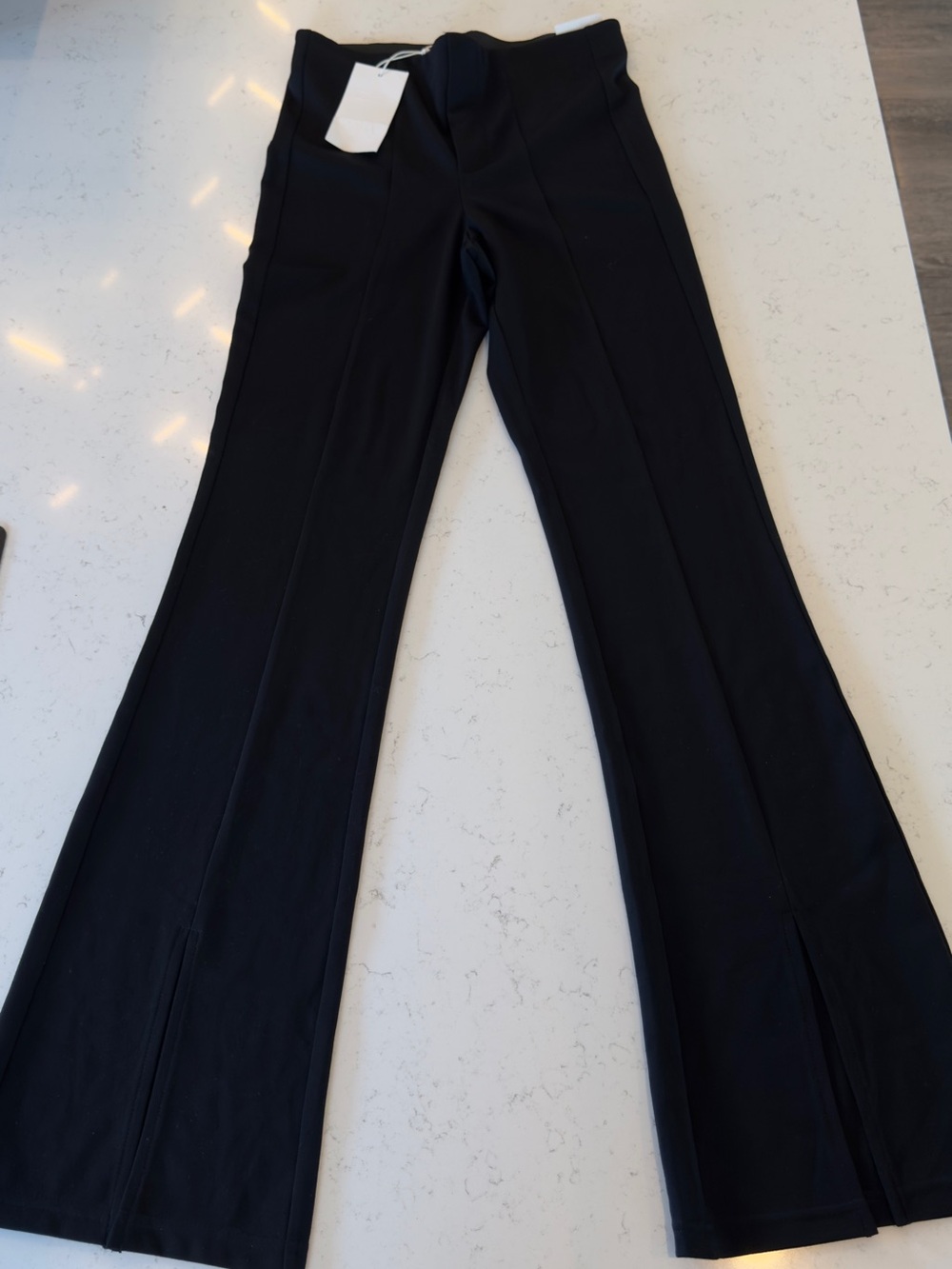 Zara Black High-Rise Flared Trousers